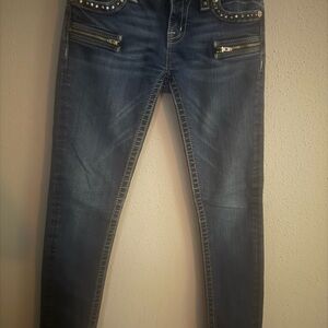 Miss Me Studded Dark Blue Skinny Jeans